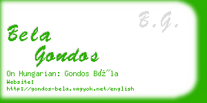 bela gondos business card